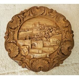 Vintage SIC Hand‎ carved Wood Rare. Tradition Wurzburg WallPlaque. Collectable